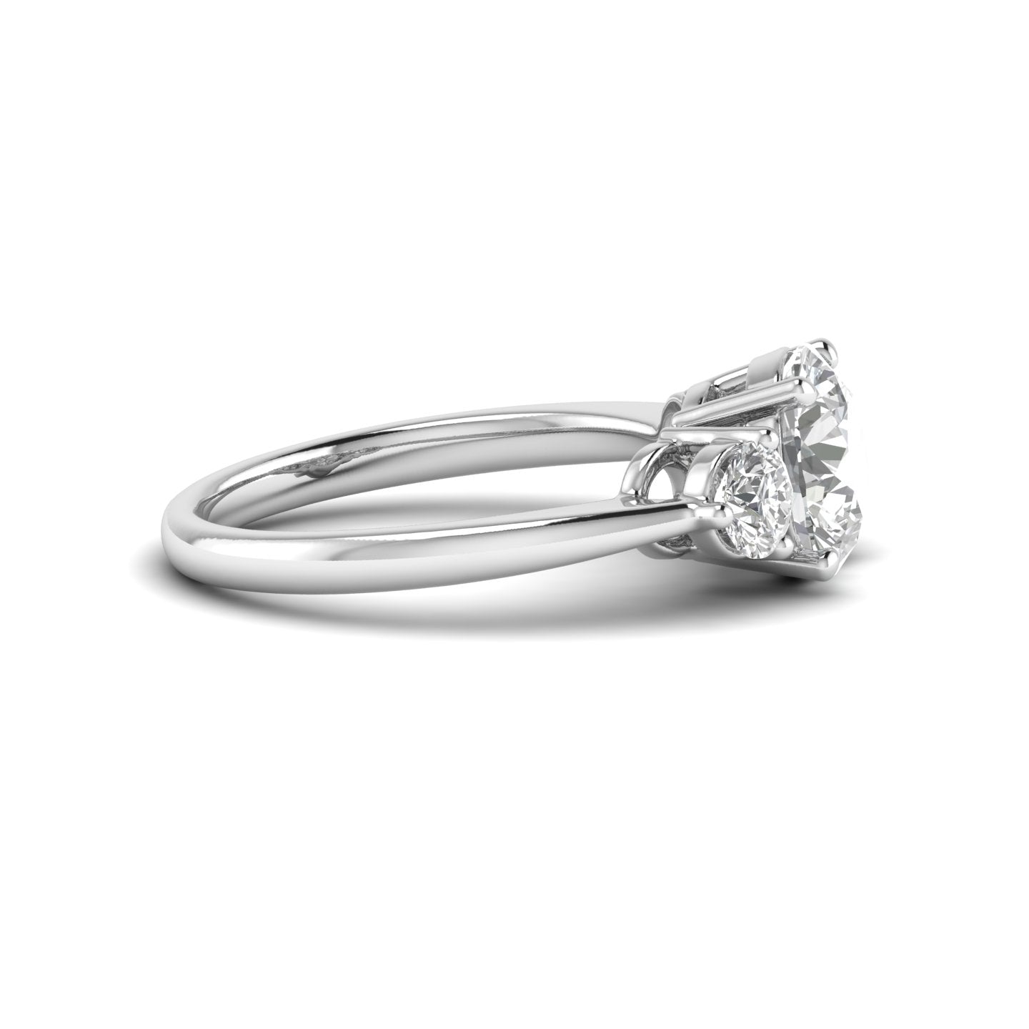 White Gold Studded 2.446 Carat Lab Grown Diamond Ring-E Color VS2 Clarity.